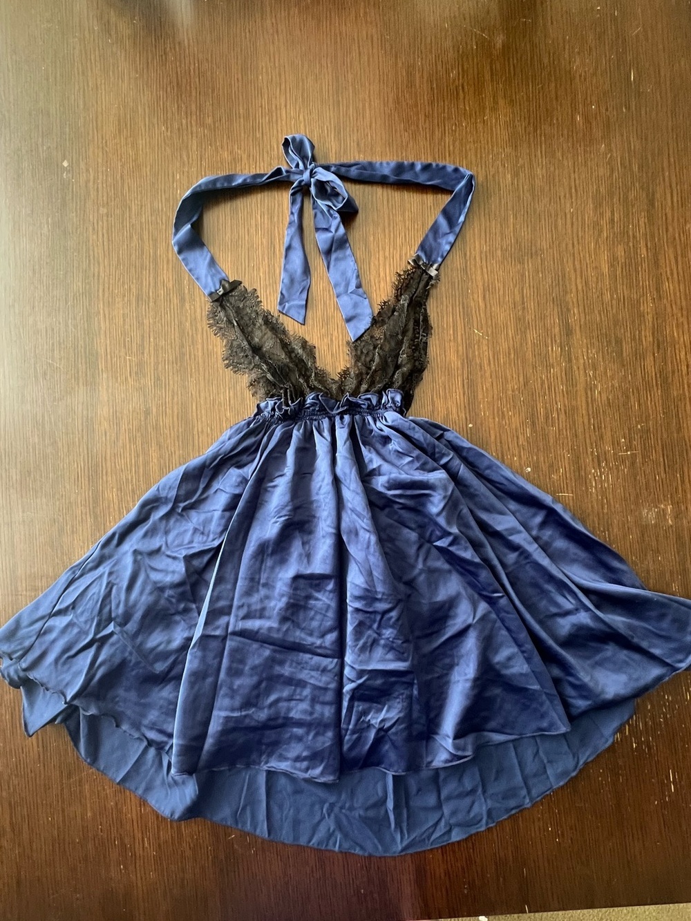 Vintage 2000s Victoria’s Secret L Sexy Little Things Navy Lace Halter Babydoll